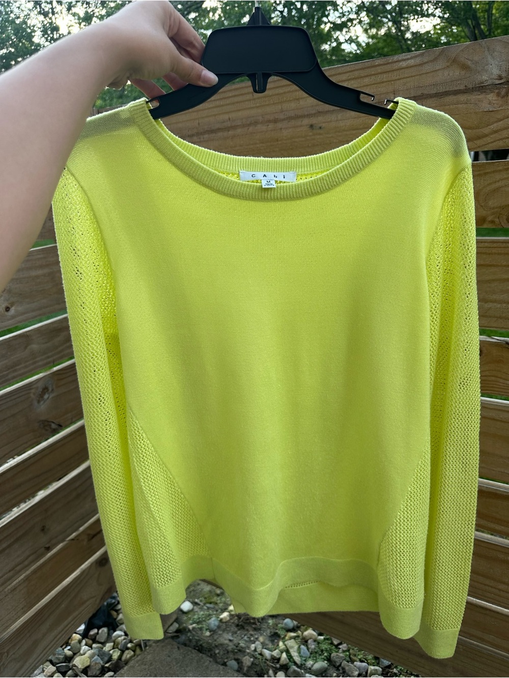 CAbi Gabi Lightweight Knit Sweater in Lemon Yellow